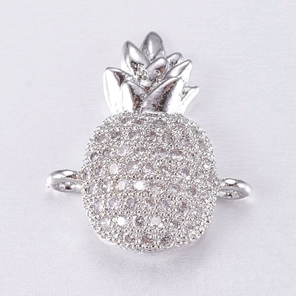 Brass Micro Pave Cubic Zirconia Links