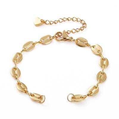 Brass Coffee Bean Chains Bracelet Makings