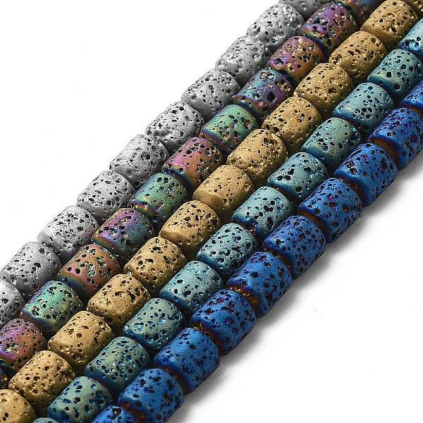 Electroplated Natural Lava Rock Beads Strands