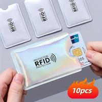 RFID Card Protector, 10pcs/set Anti-slip Design Durable Aluminum NFC Blocking Cover for ID Card & Bank Card & Credit Card, De...
