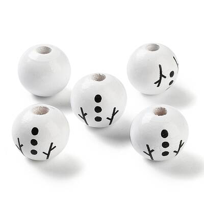 Printed Wood European Beads