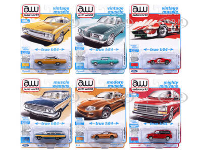 Auto World Premium 2025 Release 3 Set A of 6 pieces 1/64 Diecast Model Cars by Auto World