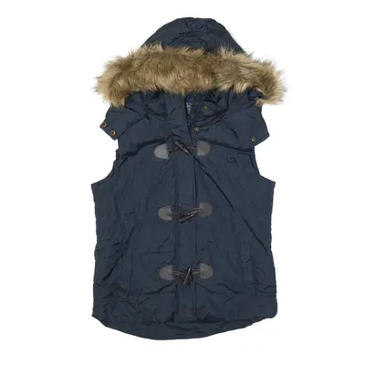 BAGATELLE Faux Fur Hood Puffer Gilet Blue Womens S