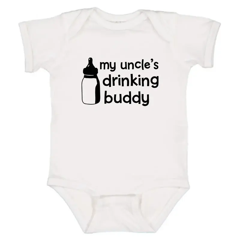 My uncle's Drinking Buddy - Funny Baby Onesie, Cotton Baby Clothes Girl