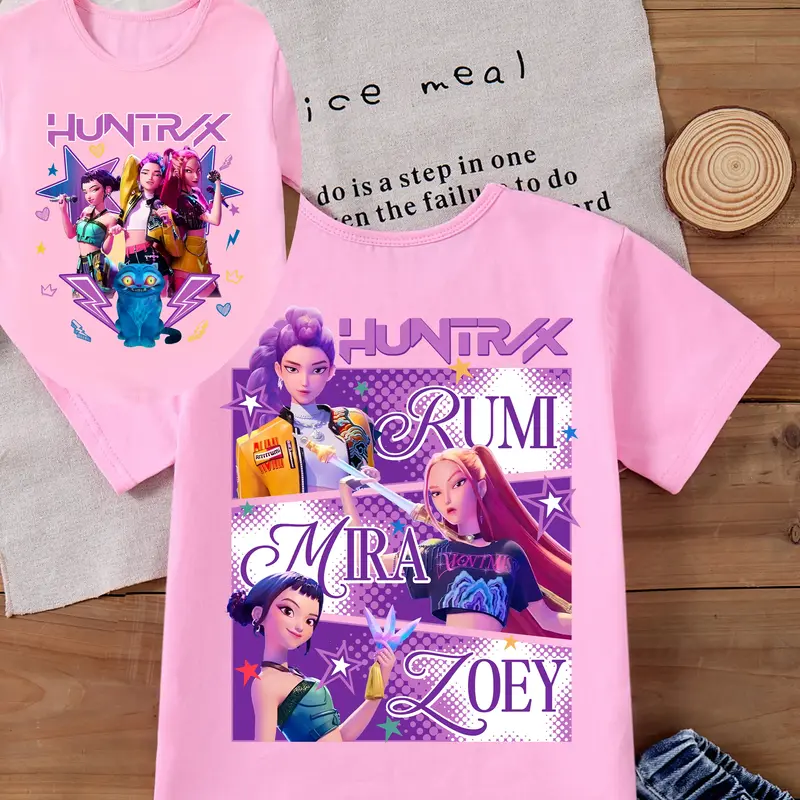 Huntrix Shirt,Demon Hunters Kids Shirt, Huntrix Girls T-Shirt,Mira Rumi Joey Shirt, Kpop Movie Shirt,Demon Hunter Merch, Gift...