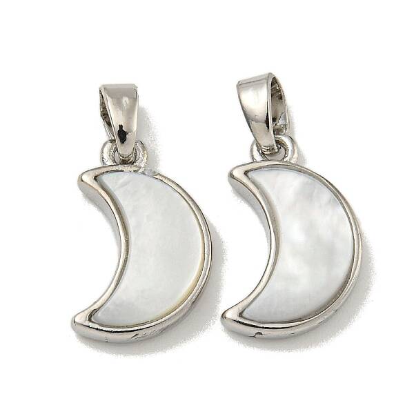 Rack Plating Brass Natural White Shell Pendants
