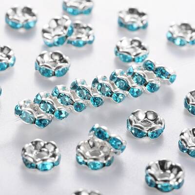 Brass Grade A Rhinestone Spacer Beads