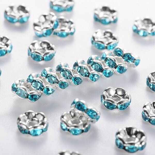 Brass Grade A Rhinestone Spacer Beads