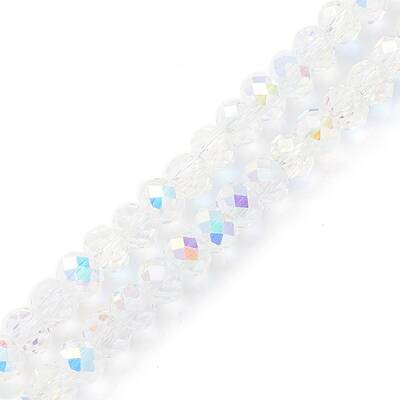 Electroplate Transparent Glass Beads Strands
