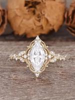 Vintage Exquisite Artificial Gemstone Ring, Fashion Promise Ring for Women, Elegant Engagement Ring for Party, Daily Decor, T...