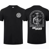 Sig Sauer LIBERTY OR DEATH 2 Sided T-shirt - Crew Neck Short Sleeve Casual Cotton, For Size S To 5XL - Gift Men's Clothing, S...