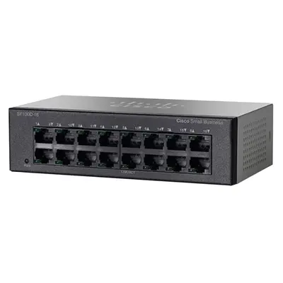 SF100D-16-JP Cisco Small Business 100 Series SF100D-16 16 x 10/100Base-TX RJ-45 Ports Layer 2 Unmanaged Fast Ethernet Network...