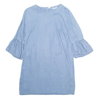 ZARA Womens Shift Dress Blue Knee Length S