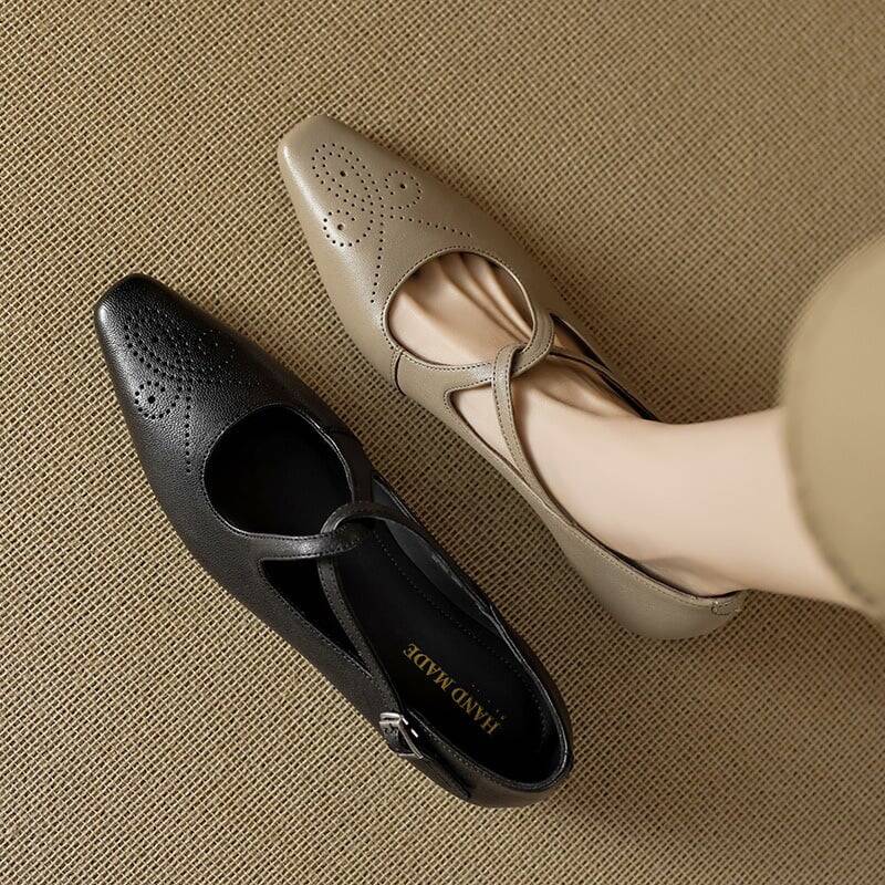 CHIKO Batya Pointy Toe Block Heels Mary Jane Shoes