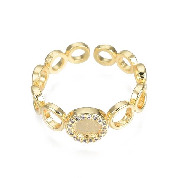 Clear Cubic Zirconia Ring Wrap Open Cuff Ring
