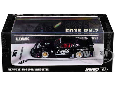 Mazda RX7 (FD3S) LB-Super-Silhouette RHD (Right Hand Drive) #20 Coca-Cola Zero Black 1/64 Diecast Model Car by Inno Models