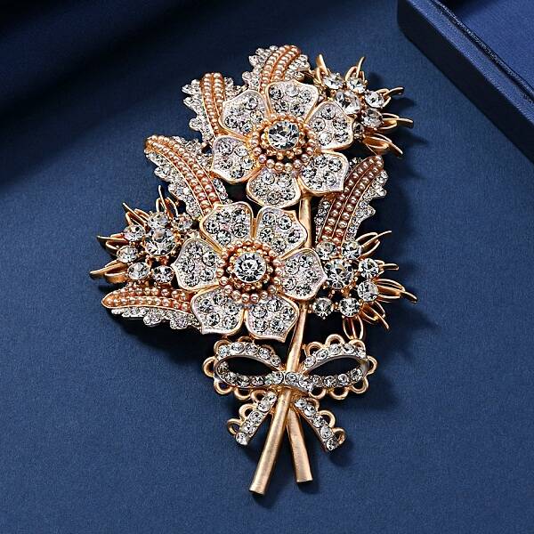 Malus Spectabilis Alloy Rhinestone Brooches for Backpack Clothes