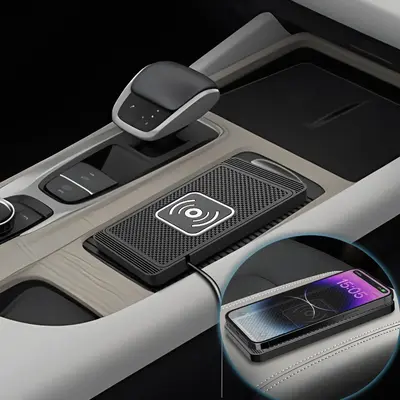 15W Wireless Car Charger, Non-slip Smart Auto Sensor Charging Pad, Car Charging Mat for Huawei Apple Samsung, Car Electrical ...
