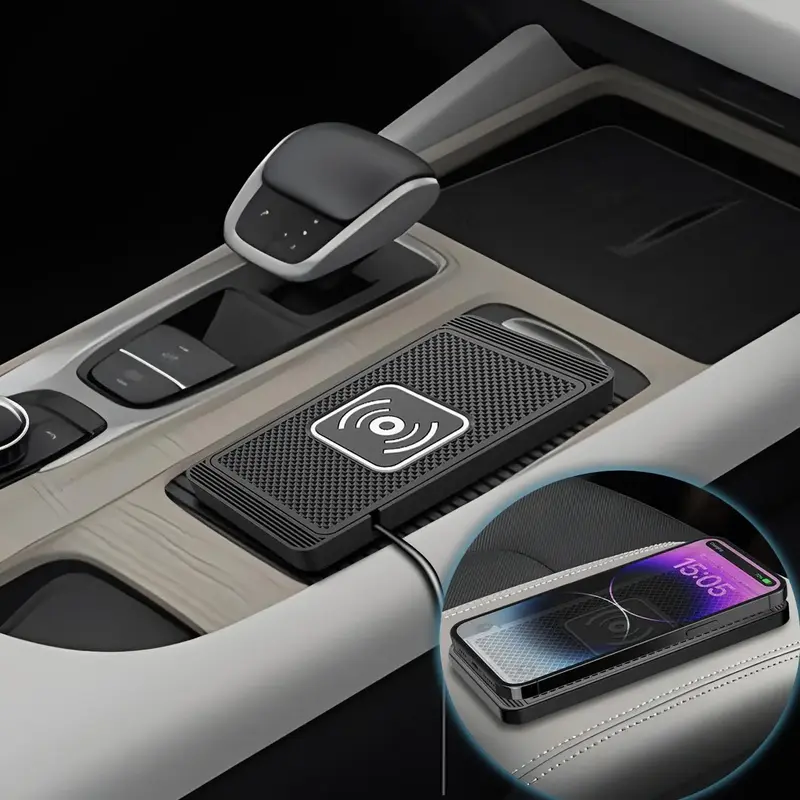 15W Wireless Car Charger, Non-slip Smart Auto Sensor Charging Pad, Car Charging Mat for Huawei Apple Samsung, Car Electrical ...