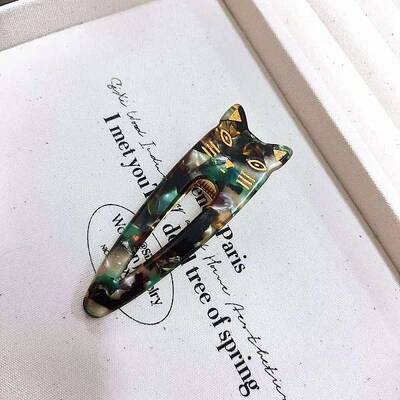 Cat Shape Cellulose Acetate(Resin) Alligator Hair Clips