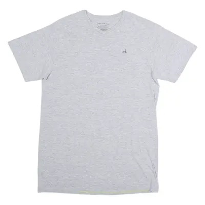 CALVIN KLEIN JEANS Boys T-Shirt Grey V-Neck XL