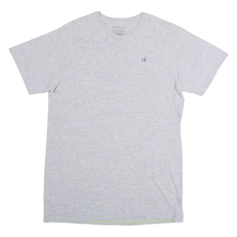 CALVIN KLEIN JEANS Boys T-Shirt Grey V-Neck XL