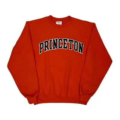 Princeton Champion College Sweatshirt - Small Orange Cotton Blend
