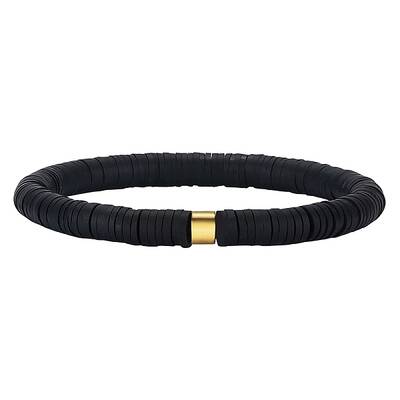 Polymer Clay Heishi Surfer Stretch Bracelet with 304 Stainless Steel Beaded
