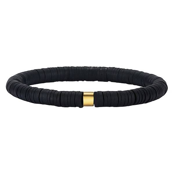 Polymer Clay Heishi Surfer Stretch Bracelet with 304 Stainless Steel Beaded