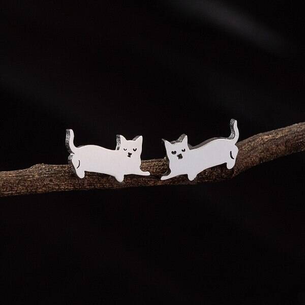 Stainless Steel Small Animal Stud Earrings for Women