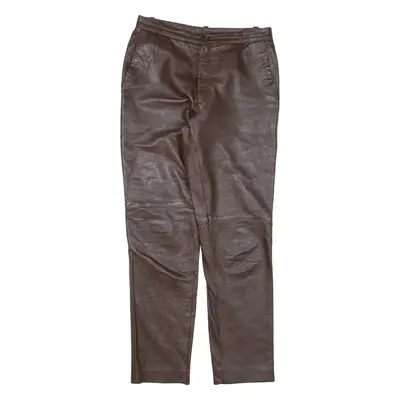 Womens Leather Trousers Brown Slim Tapered W27 L27