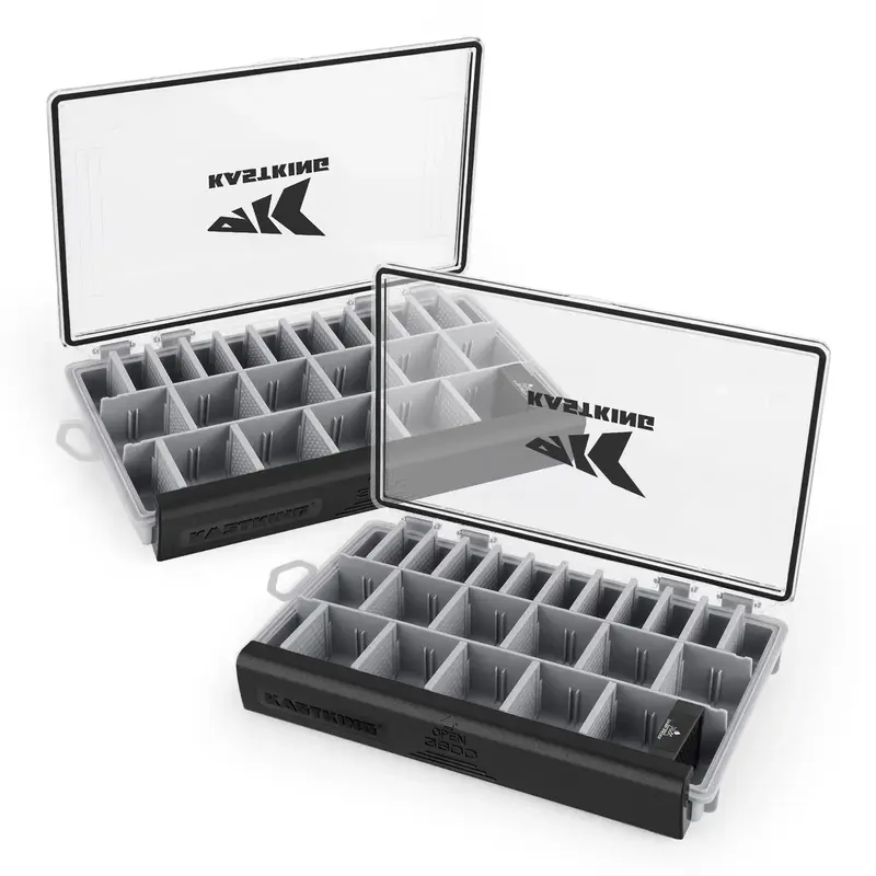 KastKing HyperSeal Waterproof Tackle Box, Waterproof 3600 and 3700 Tackle Trays, Fishing Tackle Box Organizer with Removable ...