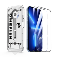 One Fish [2 PCS] Screen Protector for iPhone 16/15/14/13/12/11/ x, Ultra-Clear or Anti-peeping,Dust-free,Bubble-free,Easy Aut...