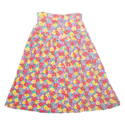 Womens A-Line Skirt Pink Midi Floral M