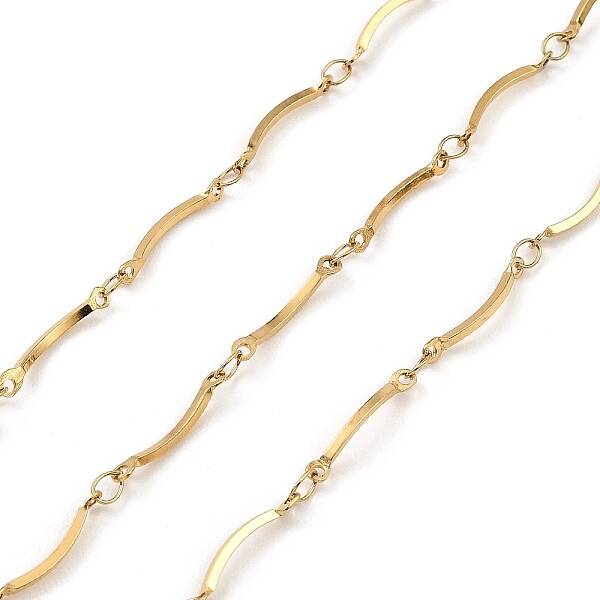Ion Plating(IP) Handmade 304 Stainless Steel Curved Bar Link Chains