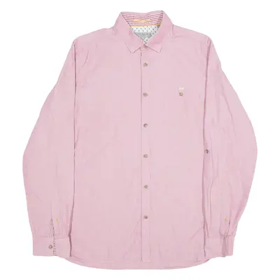 TED BAKER Mens Plain Shirt Red Long Sleeve M