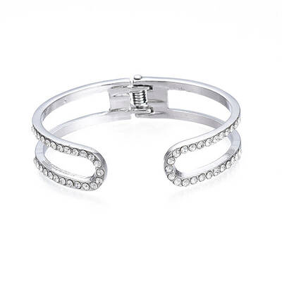 Crystal Rhinestone Open Cuff Bangle