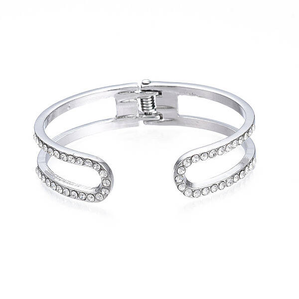 Crystal Rhinestone Open Cuff Bangle