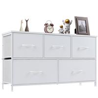 Cupboards Cabinets Dresser - Fabric Storage Tower with 5 Drawers, Bedroom Organizer, Chest of Drawers with Fabric Bins, for B...