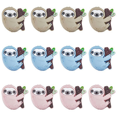 12Pcs 3 Colors Food Grade Eco-Friendly Silicone Beads