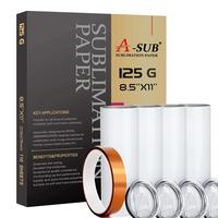 Thermal sublimation paper +4 tumblers + tape, thermal sublimation set, DIY crowd exclusive thermal sublimation set
