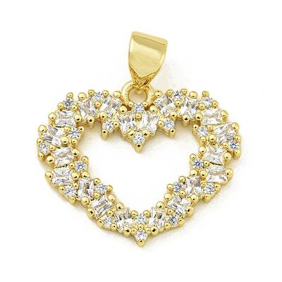 Rack Plating Brass Pave Cubic Zirconia Pendants