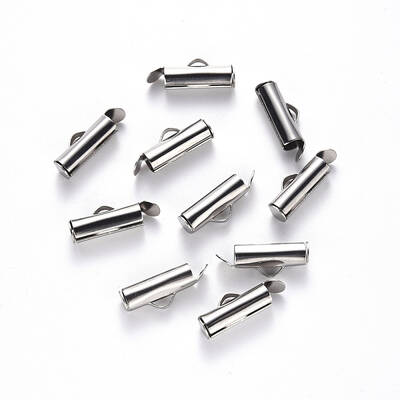 Tarnish Resistant 304 Stainless Steel Slide On End Clasp Tubes