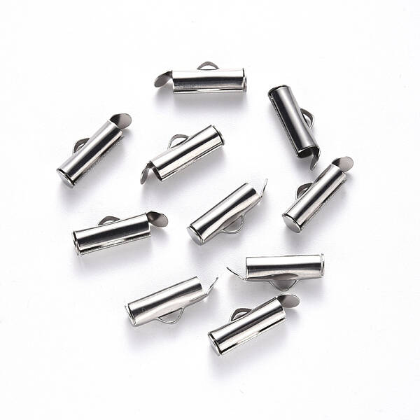 Tarnish Resistant 304 Stainless Steel Slide On End Clasp Tubes