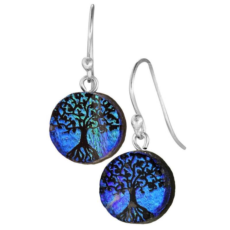Dichroic Glass Tree Of Life Earrings - 2 Pairs