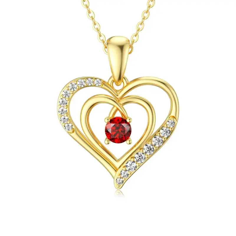 9K Gold Heart Pendant Necklace