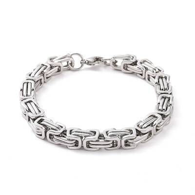 Tarnish Resistant 201 Stainless Steel Byzantine Chain Bracelets