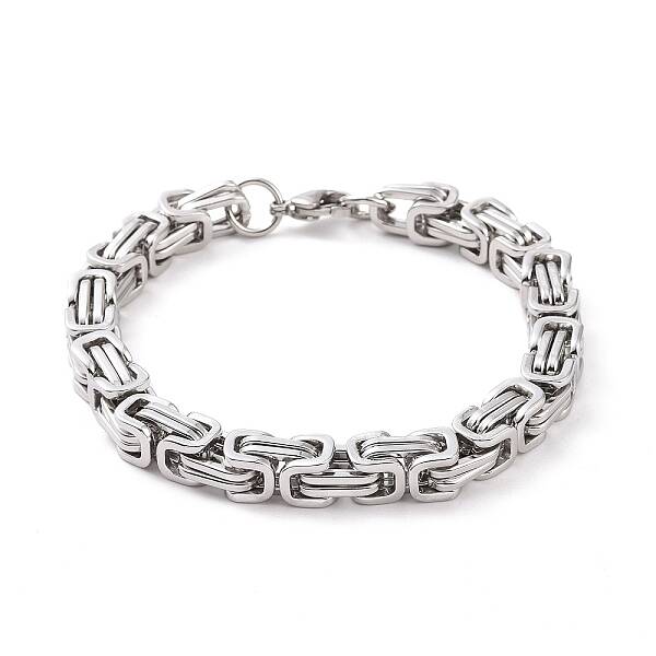Tarnish Resistant 201 Stainless Steel Byzantine Chain Bracelets
