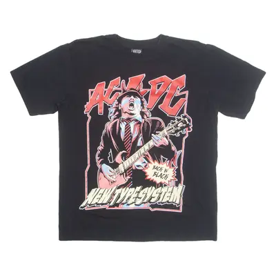 NEW TYPE SYSTEM ACDC Mens Band T-Shirt Black L