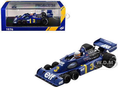 Tyrrell P34 #3 Jody Scheckter 2nd Place Formula One F1 British GP (1976) with Driver 1/43 Model Car by Spark